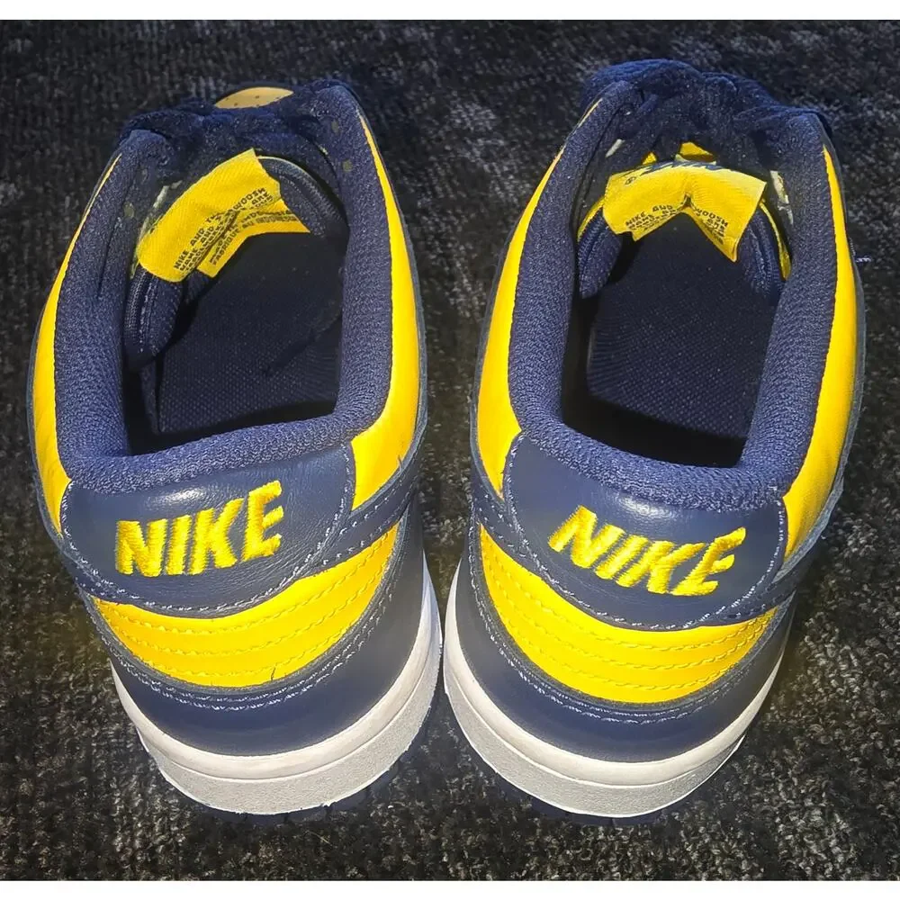 Nike Dunk Low Michigan 2021 Size 7Y (Womens 8.5 / Mens 7) Yellow Navy